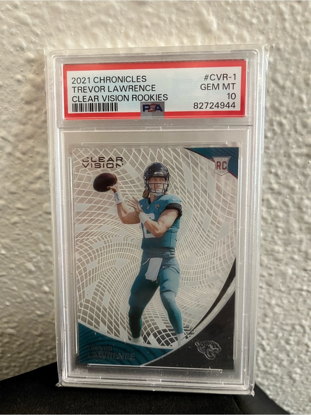 Trevor Lawrence Clear Vision Rookies Football Card - Teal/Black - PSA Graded